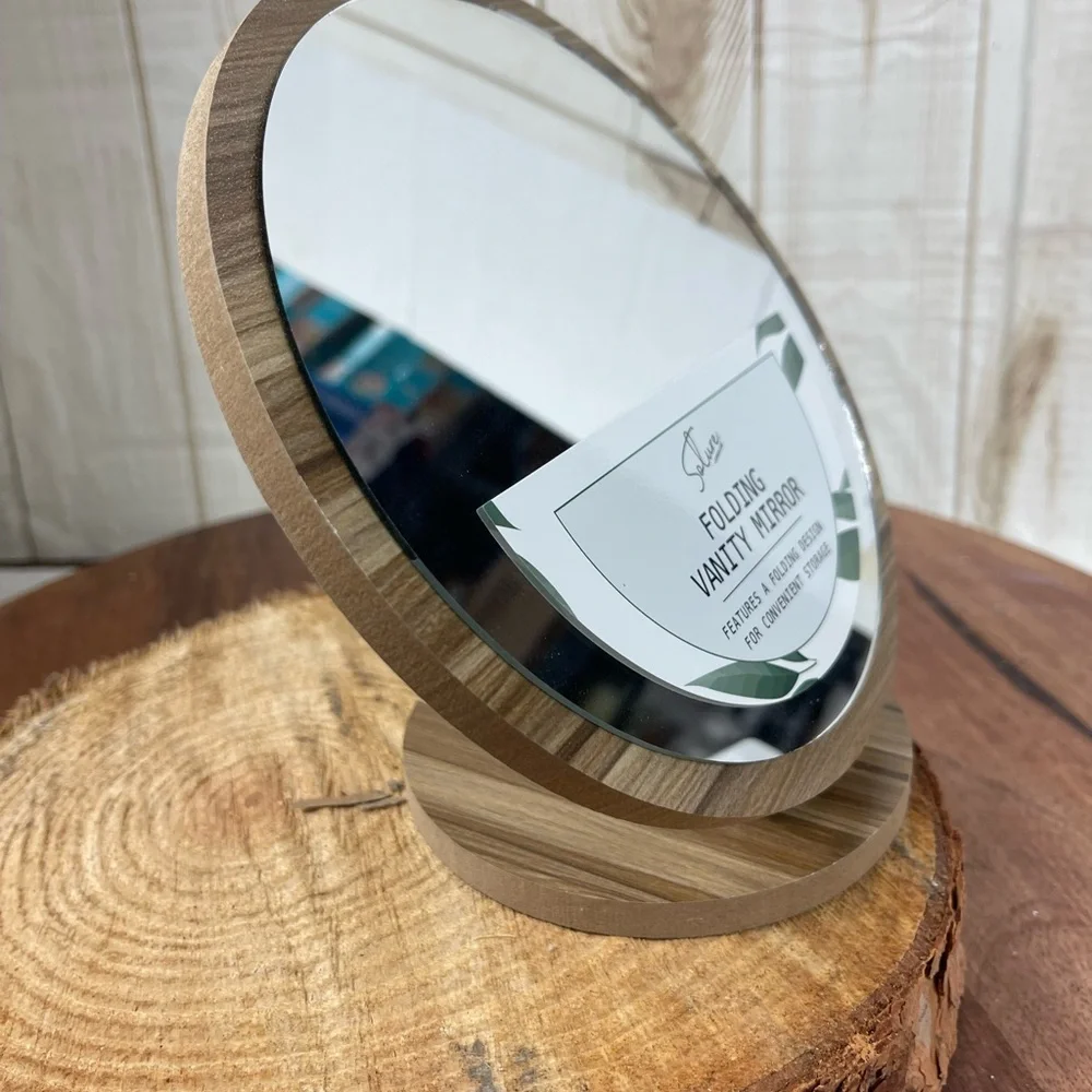 Wood Folding Vanity Mirror